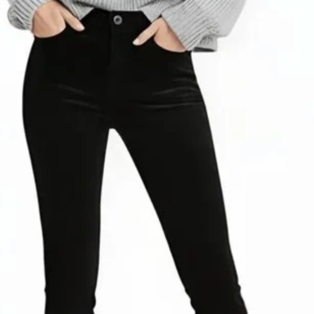 J. Crew NWT  9" High-Rise Velvet Toothpick Jeans Black  Size 28 Preppy $128.00